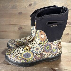 bog classic mid womens size 9 shoes multicolor floral insulated snow rain boots